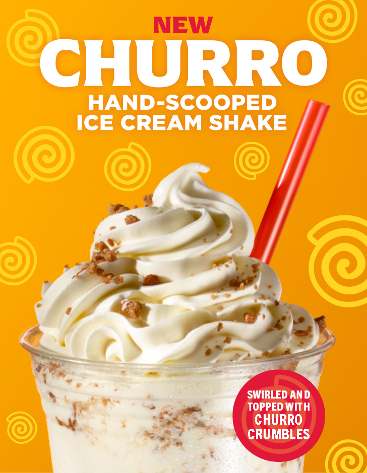 Featuring the New Churro Hand-Scooped Ice Cream Shake